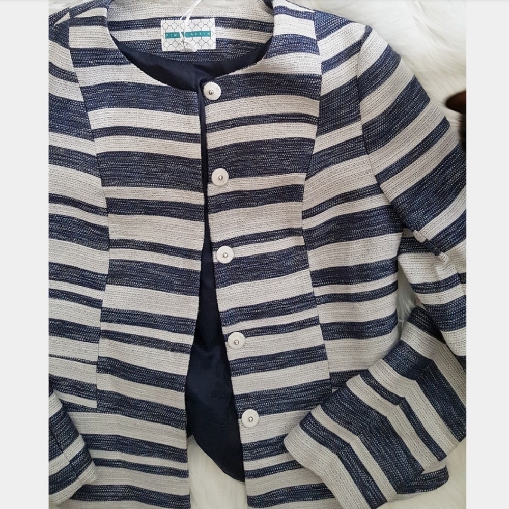 New Anthropologie Pim & Larkin Striped Blazer Jacket Size S - Picture 8 of 8